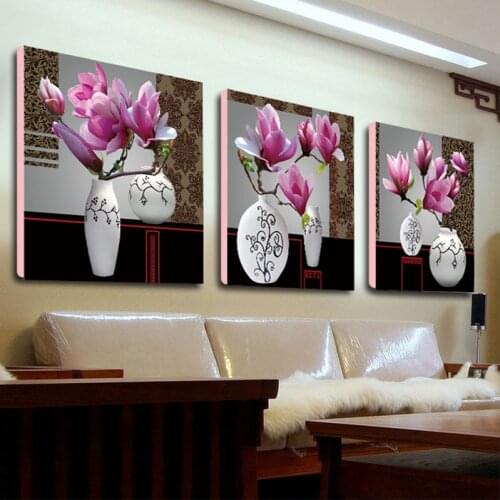 2016 HOT needlework Diy diamond painting kit diamond cross stitch embroidery very beauty flowers painting 3 pieces 5d rhinestone