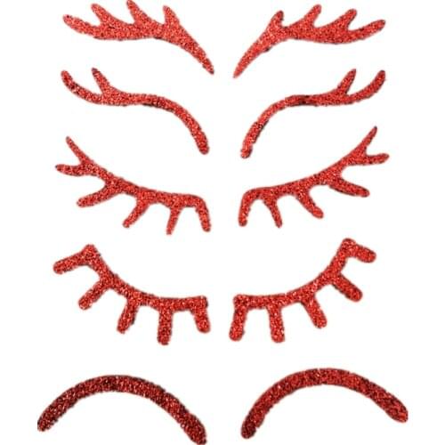 Unicorn Glitter Felt 5Pairs Set Eyelash Decoration Happy Birthday Party Supplies Banner Baby Shower Cake Table Accessories Kids