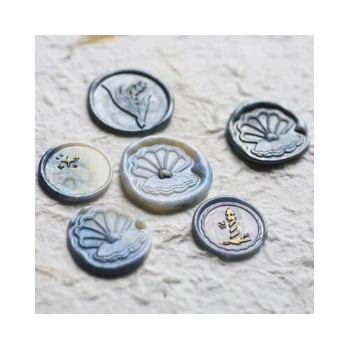 Irregular fanshell Head Removable Wax Seal Handle Heads DIY Stamps Postage Journal Package Date Wedding Gift Envelope Tools