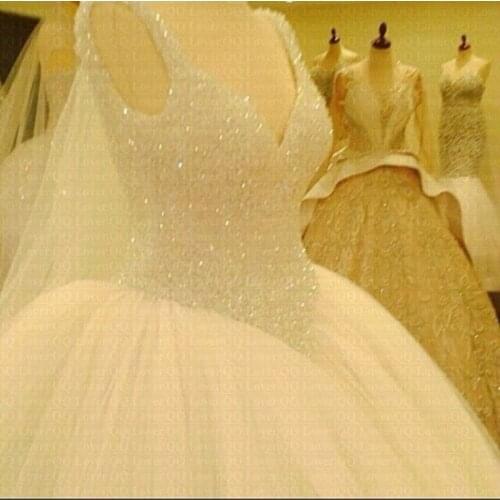 2020 New Luxury Bling Bling Wedding Dress Custom-made Plus Size Bride Wedding Gown Vestido De Noiva