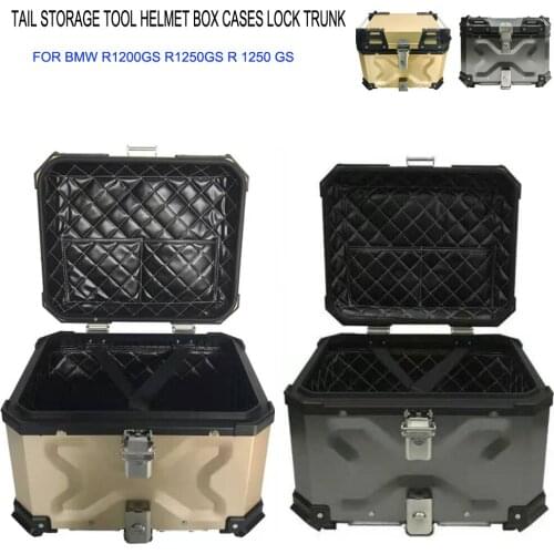 NEW Universal 45L Waterproof CNC Aluminum Toolbox Motorcycle Trunk Side Box Luggage Pannier Cargo Tool Box Storage