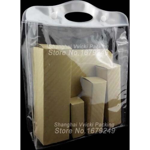 Wholesale 24X26X7CM Pink Transparent PVC Makeup Bag High Quality Beautician Waterproof Cosmetic Bag Handbag200pcs/lot