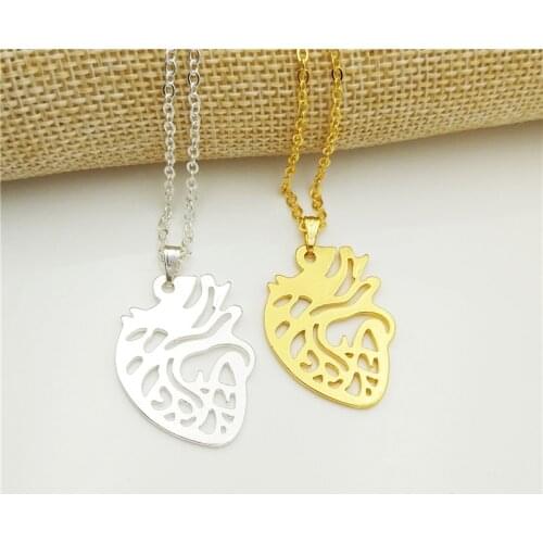 Wholesale trendy Heart Necklaces & Pendants Nurse Doctor Anatomy Physica Medical heart Choker Necklace gold silver color