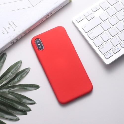 Original Matte Liquid Silicone Case For iPhone XR X XS Max Case For Apple iPhone 7 8 6 s 6s Plus Red Green Soft Cover Etui Coque