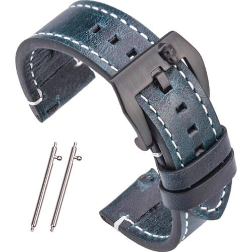 Vintage Watchbands 18mm 20mm 22mm 24mm 7 Colors Women Men Cowhide Watch Bands Bracelet Genuine Leather Strap