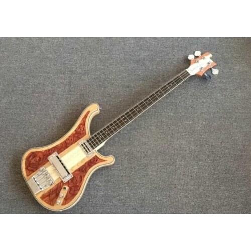 Ricken 4 strings 4003 fireglo bass guitar engrave top neck thru body rickenback 4003 bass Free Shipping