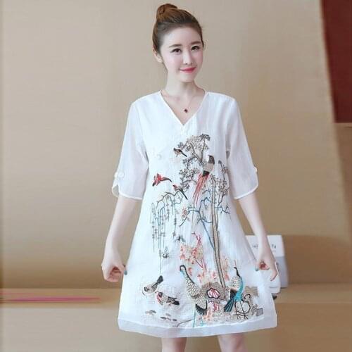 Chiffon Womens Dress 2021 Summer New Fashion Loose Large Size Short Sleeve Printed Temperament Casual Girl Dress