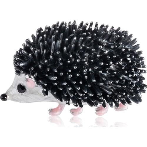 Cute Silver Color Hedgehog Brooches Kawaii Alloy Hedgehog Animal Suits Sweater Dress Hat Brooch Pins Scarf Buckle