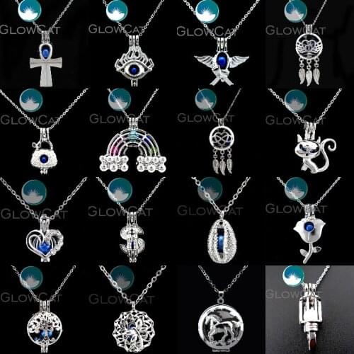 Cute Cross Rose Flower Dreamcatcher Charms Locket Cage Necklaces Life Of Tree Heart Love Chain Women Choker Party Gift Jewelry