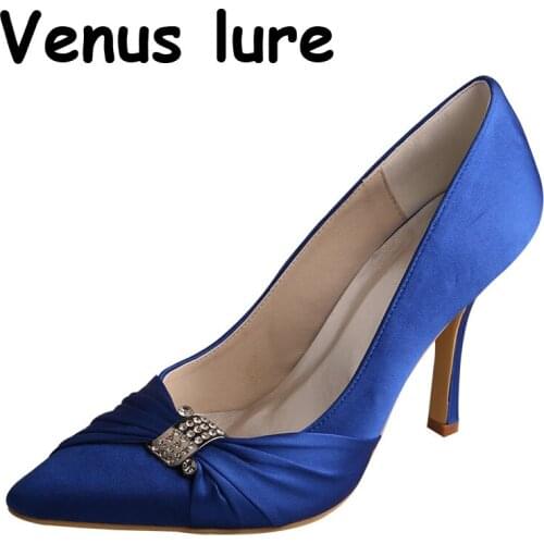 Venus lure Blue Pumps for Women High Heel Pointed Toe Party Wear Shoes