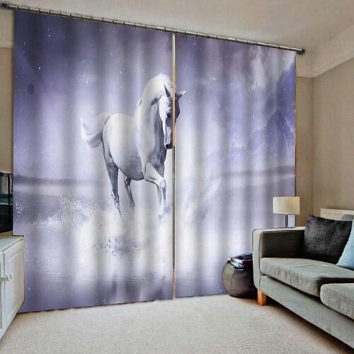 Blackout curtain Horse curtains 3D Window Curtains For Living Room Bedroom Drapes Cortina Customized size