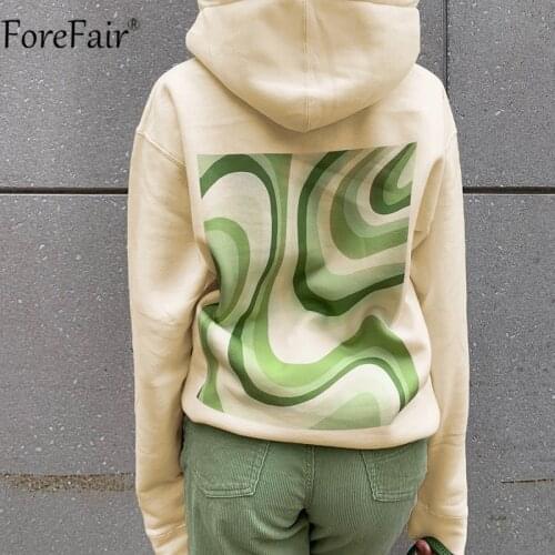 Forefair 2021 Women Loose Y2k Sweatshirt Fashion Autumn Winter Long Sleeve Print Casual Oversized Pullovers Streetwear Hoodie