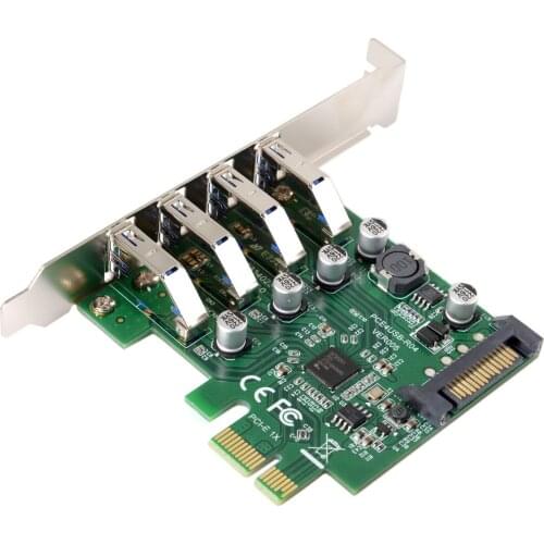 Zihan PCI-E to USB 3.0 4 Ports HUB PCI Express Expansion Card Adapter 5Gbps for Motherboard