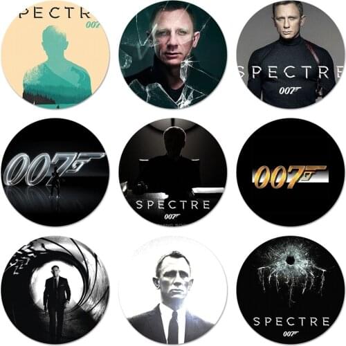 58mm 007 Spectre James Bond Skyfall Icons Pins Badge Decoration Brooches Metal Badges For Backpack Decoration