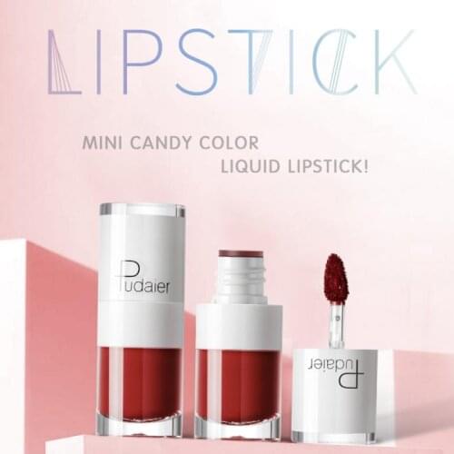 1pc Matte Glitter Lip Gloss Mini White Bottle Sexy Lipstick Tattoo Long Lasting Waterproof Liquid Lip Gloss Tube Cosmetics