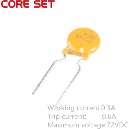 10PCS 72V 0.3A 300MA PPTC Resettable Fuse RXEF030 XF030 Pitch 5mm