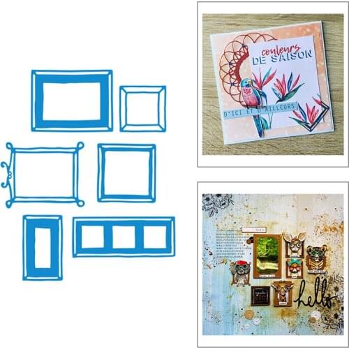 2020 New Rectangle and Square Photo Frame Metal Cutting Dies For DIY Album Decoration Greeting Card Paper Scrapbooking No Stamps
