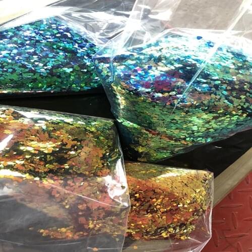 50G/bag Chameleon Nail Glitter Sequins Love iridescent Nail Powder Valentines Day Series Glitter Colorful