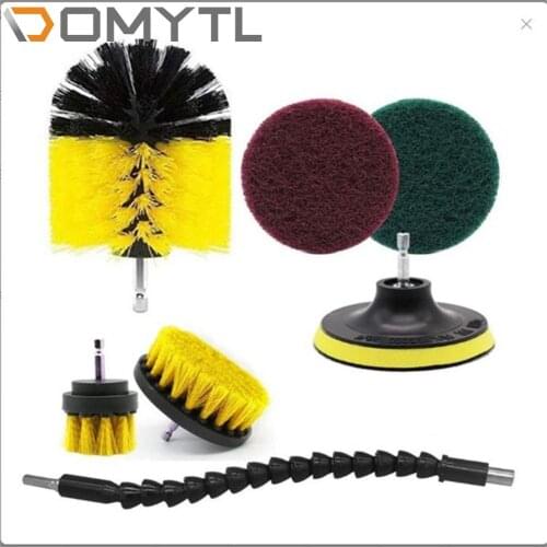 7Pcs Electric Drill Brush Polishing for Bathroom Surface Grout Tile Tub Shower Kitchen Auto Care Cleaning Tools