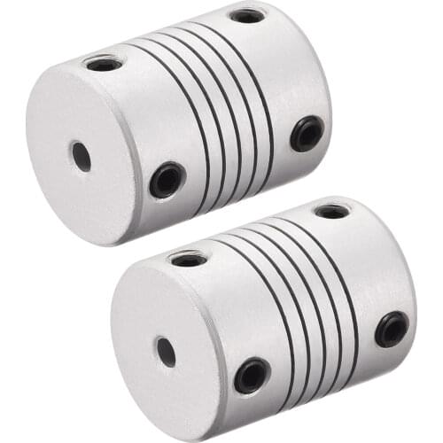 Uxcell 3mm to 3mm Aluminum Alloy Shaft Coupling Flexible Coupler Motor Connector Joint L25xD19 Silver,2pcs
