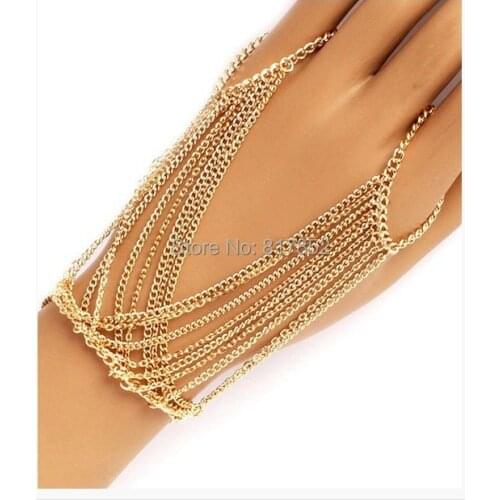 FREE SHIPPING!NEW STYLE HE018 WOMEN FASHION SILVER PLATED CHAINS SMALL RIVETS BRACELET HAND CHAINS JEWELRY 2 COLORS