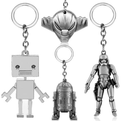 70 styles Robot Keychain Movie Collections Jewelry Spaceship Key Chain Opener Keyrings Trinket Men Women Children Gift