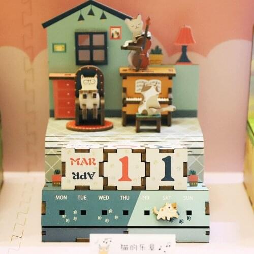 Chinese Style Wooden Perpetual Calendar DIY Display Month Week Date Home Bedroom Creative Decoration Childrens day Gifts