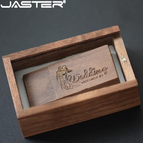 JASTER The New wooden USB flash drive USB+box pen drive 8GB 16GB 32GB 64GB custom LOGO for photography wedding gift