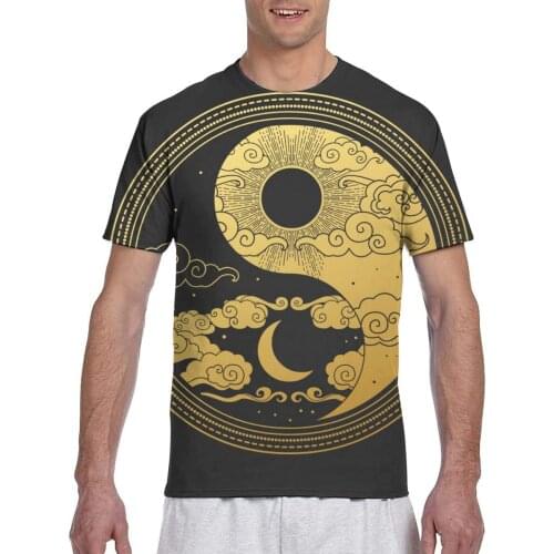 Oriental Sun Moon Clouds Stars Fashion T-shirt Men 2020 Summer Crew Neck Mens Tshirt Tee Shirts