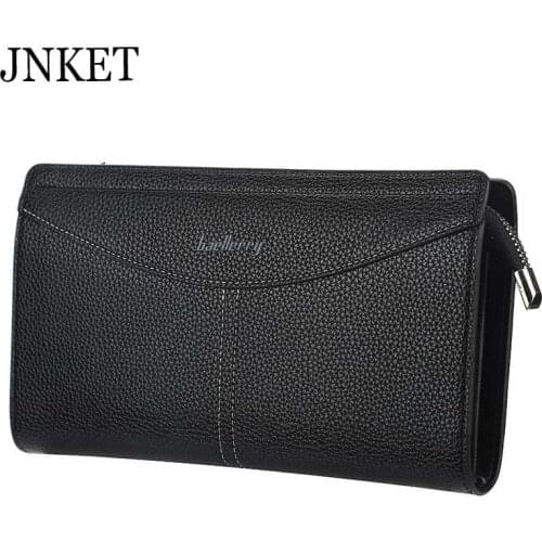JNKET Business Mens Clutch PU Leather Wallets Handbag Multifunctional Bank/ID Card Holder Wallet Large Capacity Clutch Bag
