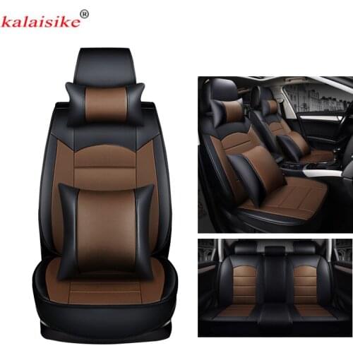 Kalaisike leather universal car seat covers for Skoda all models rapid superb yeti kodiaq octavia fabia auto styling accessories
