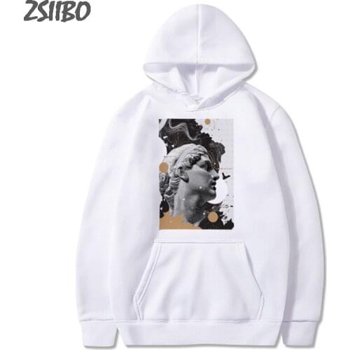 Mens Hoodies Unisex 2019 Michelangelo David Statue Printed Hoodie Funny Print Harajuku Casual Male Sweatshirts Streetwear Tops