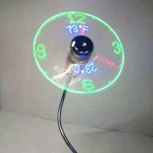 New USB Fans Mini Time and Temperature Display Creative with LED Light Cool Gadgets Products for Laptop PC for Android Gadget