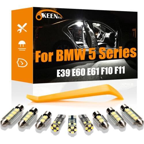 OKEEN For BMW 5 Series E39 E60 E61 F10 F11 1996-2017 Car Interior Light Kit Map Dome Trunk Light Canbus Car Accessories