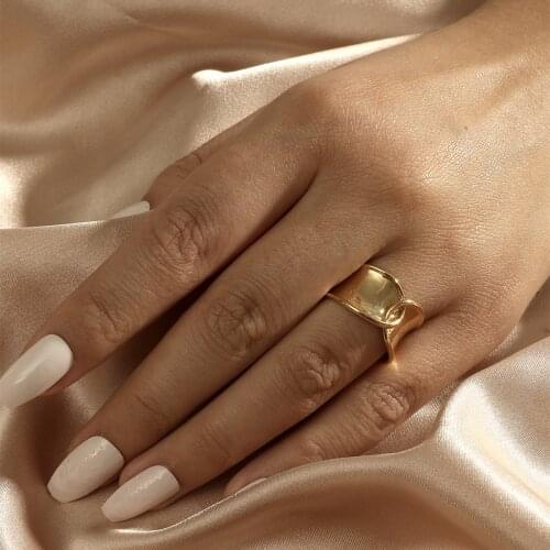 MANGOSKY Adjustable Gold Color Ring Fashion Cool Style Women Gift
