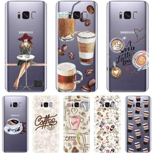 For Samsung Galaxy Note 4 5 8 9 Phone Case Silicone Coffee Girl Soft Back Cover For Samsung Galaxy S5 S6 S7 Edge S8 S9 Plus Case