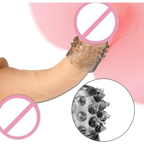 Silicone Dick Sleeve Vibrators Adults Sex Toy For Men Vagina Condom Ribbed Multi Functional Dildo Girth Enhancer Anal Butt Plug