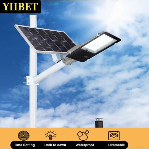 YIIBET 10W-300W+Mounting Arm Solar Pool Lamps Country Road Street Dusk To Dawn Security LED Flood Lighting уличные фонари для да