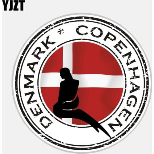 YJZT 13.2CM*13.2CM Car Denmark Copenhagen Round PVC Body Car Sticker Decal 6-2686