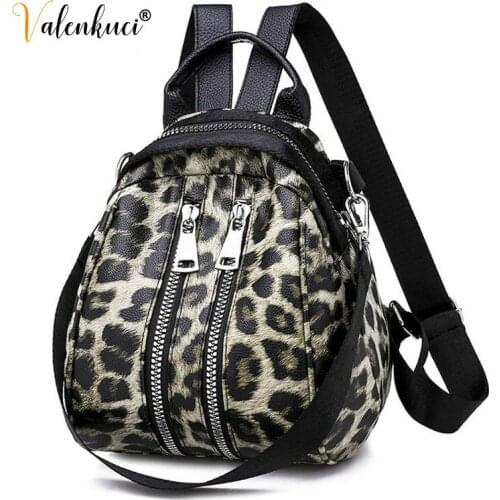 Bags for Women wild Backpacks Leathe Leopard Female Travel Backpack High Quality Women Bag School Bag Backpack Girl Mochila