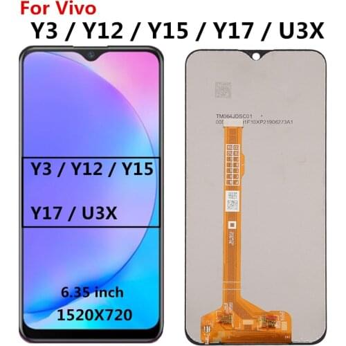 6.35" Y17 LCD For Vivo Y17 Y3 U3X Y11 Y12 Y19 LCD Display Touch Screen Digitizer Assembly Repair For Vivo Y12 Y15 Lcd Screen