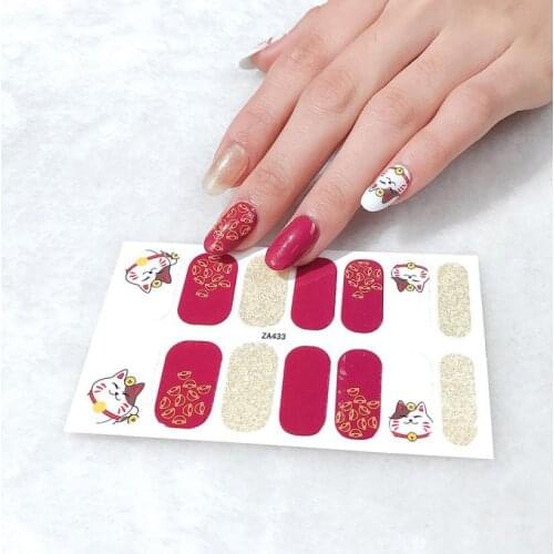 1 Sheet Korea Nail Sticker Full Cover Nail Art Wraps Decorations DIY Manicure Slider Nail Vinyls Nails Decals Manicure Art