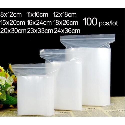 100 pcs/lot 16 wire PE Clear Self Sealing bags Plastic Packaging Pouches Fresh-keeping bag for kitchen