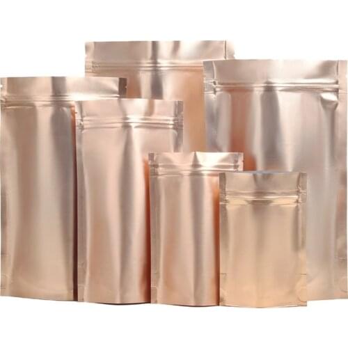 1000pcs/lot Matt Gold Stand up Aluminum Foil Ziplock Bag Snack Cookie Tea Coffee Packaging Bag Doypack Blue Foil Zipper bag