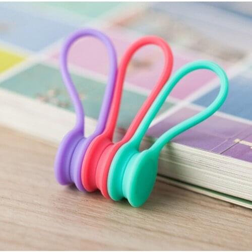18PCS/lot New Silicone Magnet coil earphone cable winder headset type bobbin winder hubs cord holder Cable Wire Organizer