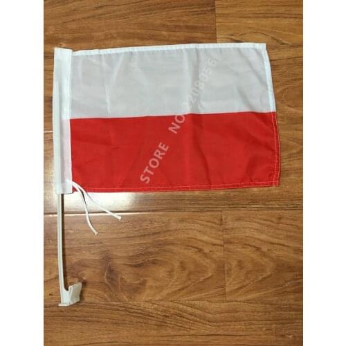 30x45CM Poland window Car flag polyester Car decoration with flagpole Free Shipping
