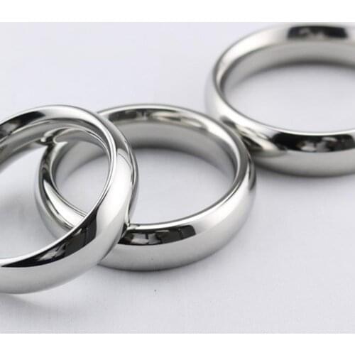 40/45/50mm Male Stainless Steel Penis Ring Sex Toy for Men Penis Delay Ejaculation Time Metal Cock Ring Weight-Bearing Ring