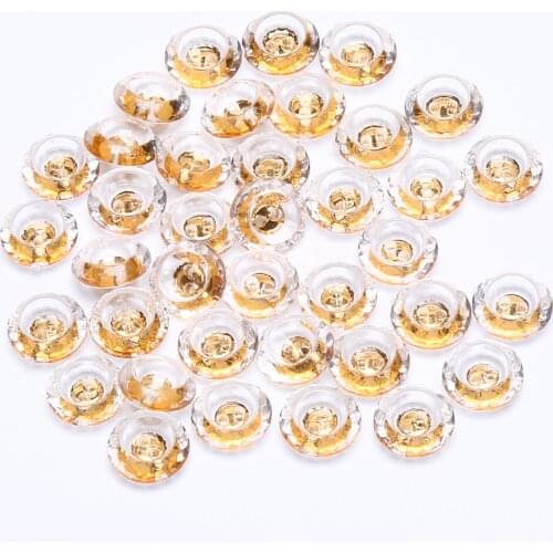 400pcs Acrylic Crystal Shiny Buttons 13MM Round Gold Plated Flatbacks Sewing Button Baby Fancy Button Accessories Crafts
