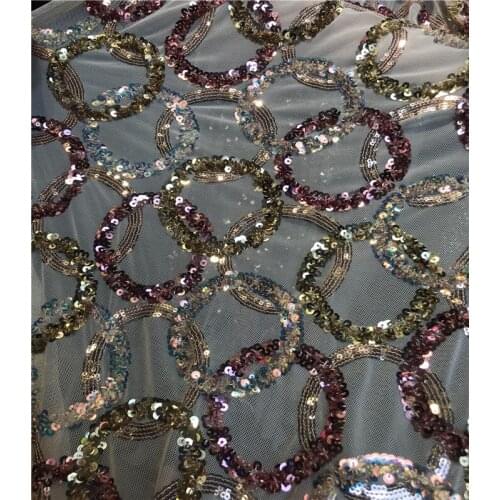 5 yards Nigerian lace fabric french lace fabric sequins african tulle laces fabric L-118317 for wedding dress