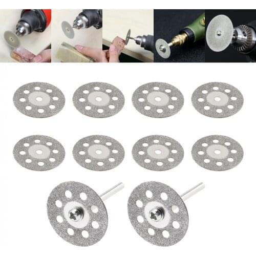 10pcs/set 25mm Circular Saw Blade Rotary Power Tool Accessories with Disc Holes and Fixed Rods for Glass Metal Cutting Disk